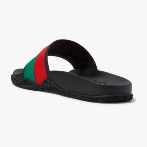 Gucci Black and Green Men's Slide Sandals - Picture 5 of 7